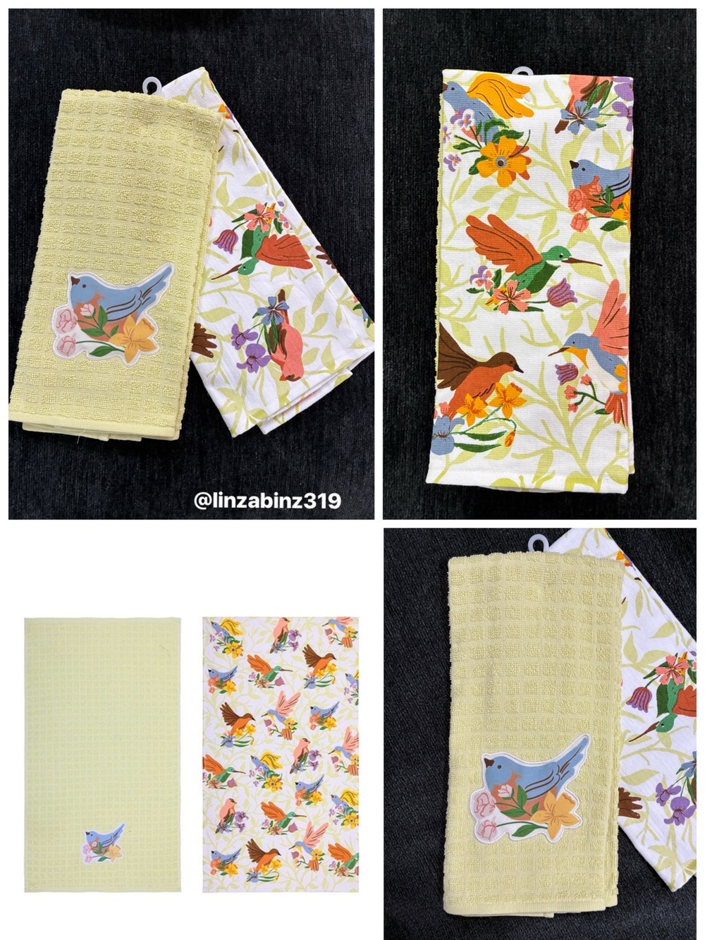 NWT- Set of 2- 100% Cotton- Bird Themed Kitchen Towels 15x26